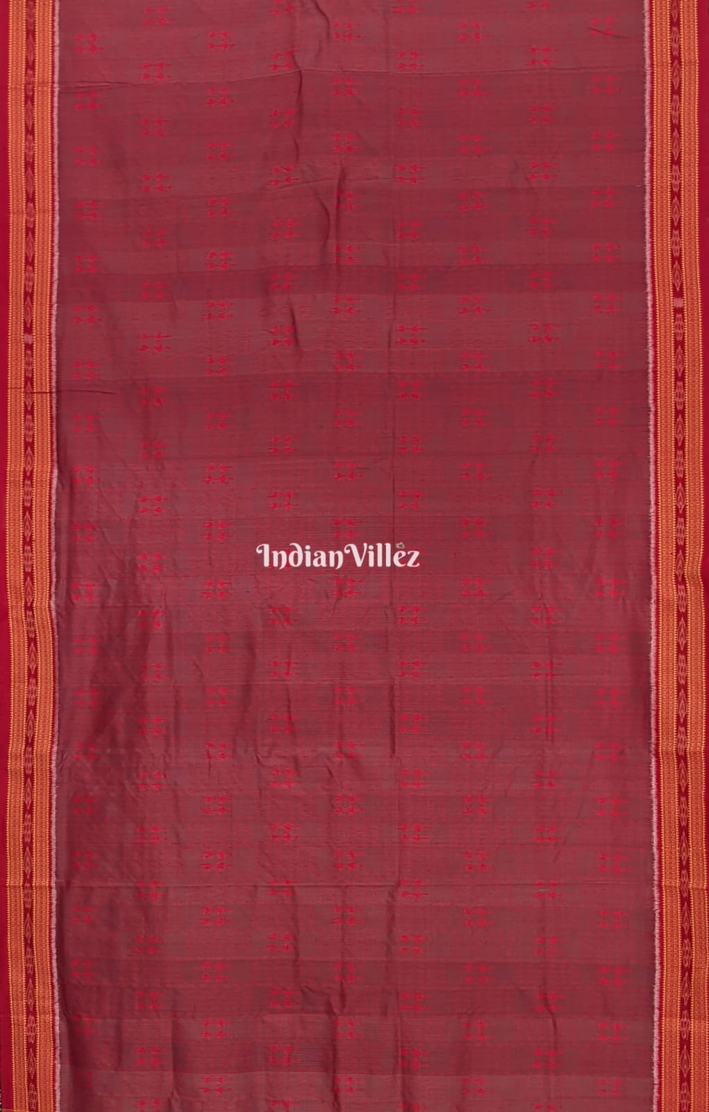 Red Tribal Odisha Handloom Khandua Ikat Silk Saree