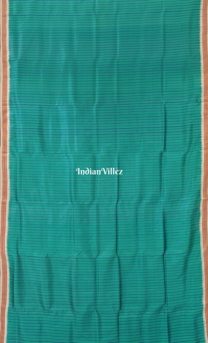Aquamarine Jala Contemporary Odisha Ikat Sambalpuri Silk Saree