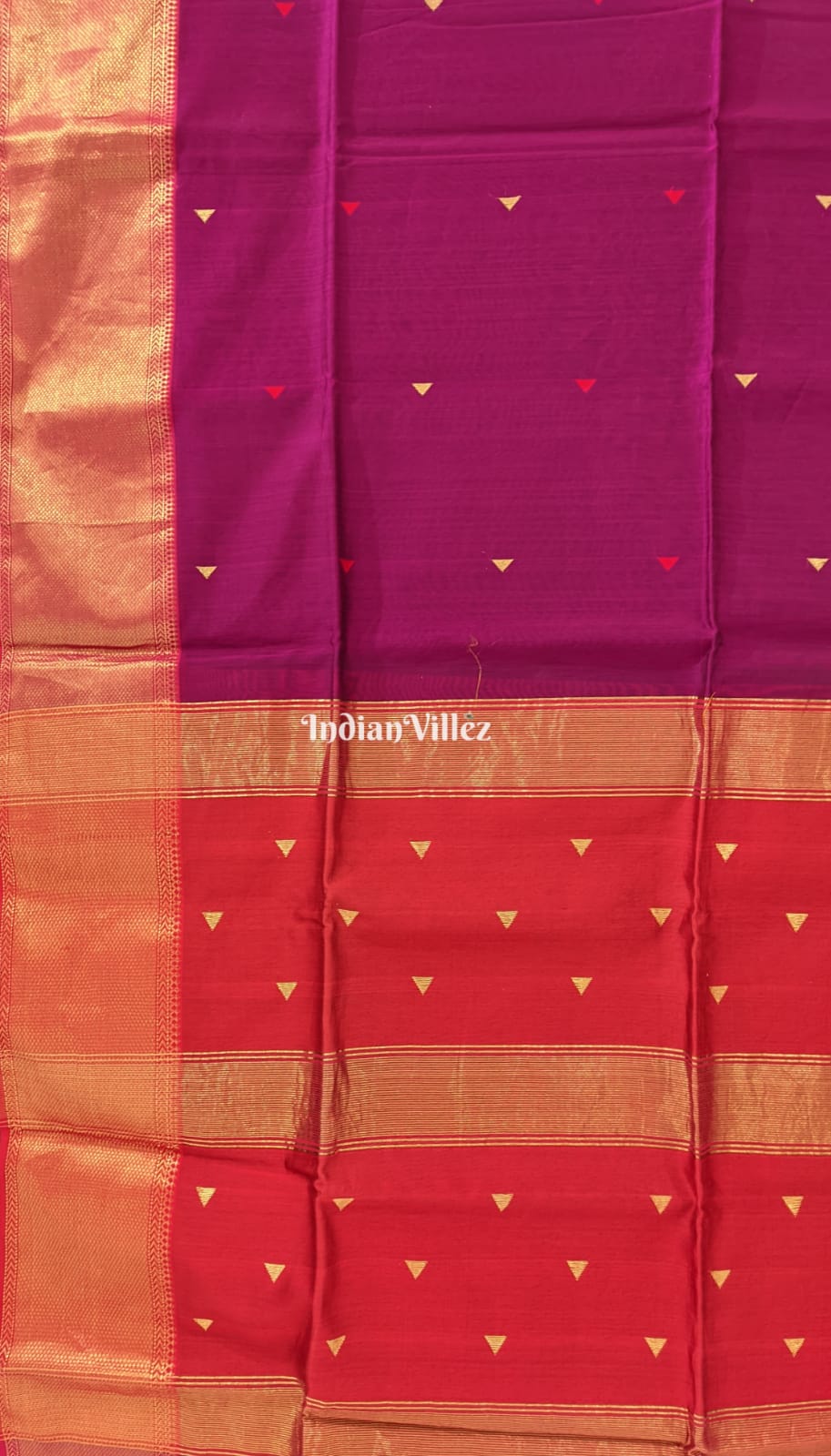 Magenta Maheshwari Handloom Saree