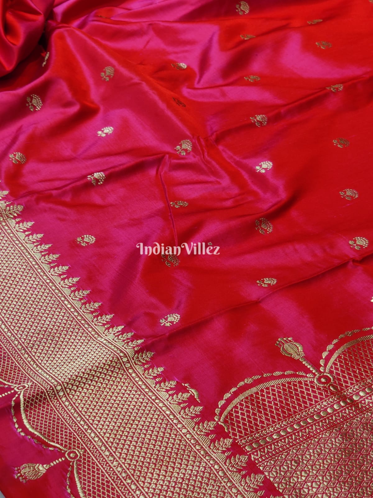 Red Pure Banarasi Handloom Katan Silk Saree