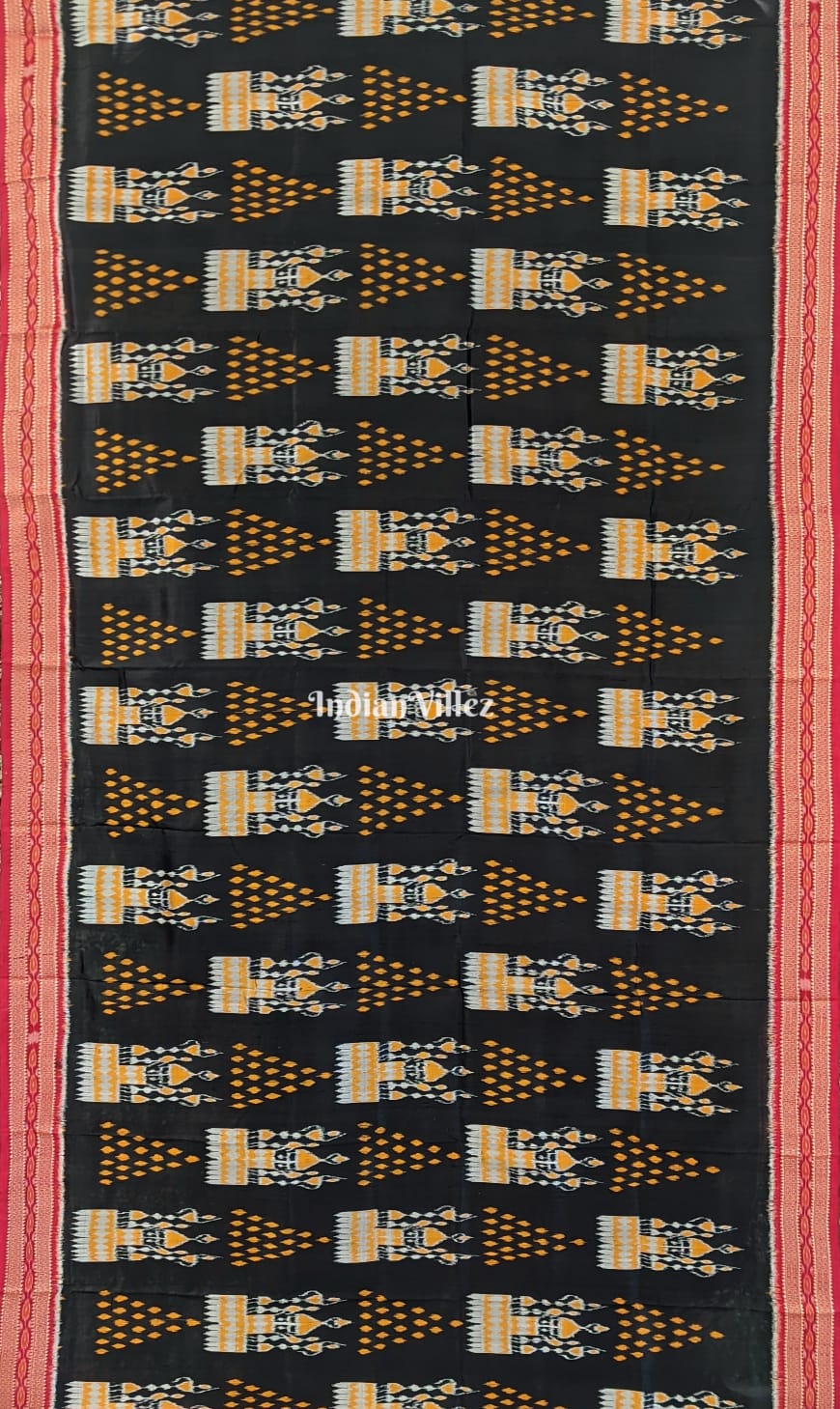Black Tribal Jhoti Odisha Handloom Khandua Silk Saree